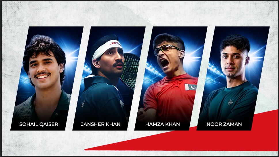 World Junior Champions — Sohail Qaiser, Jansher Khan, Hamza Khan, Noor Zaman